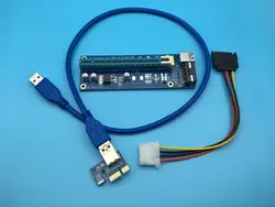 60 см PCI-E PCIe PCI Express 1x к 16x Riser USB 3,0 удлинитель Кабель с Sata к 4Pin IDE питание для BTC Miner RIG