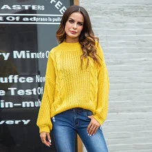 Winter Sweaters Women Pullover Basic Rib Knitted Cotton Tops Solid Irregular Neck Long Sleeve  Casual Sweaters 