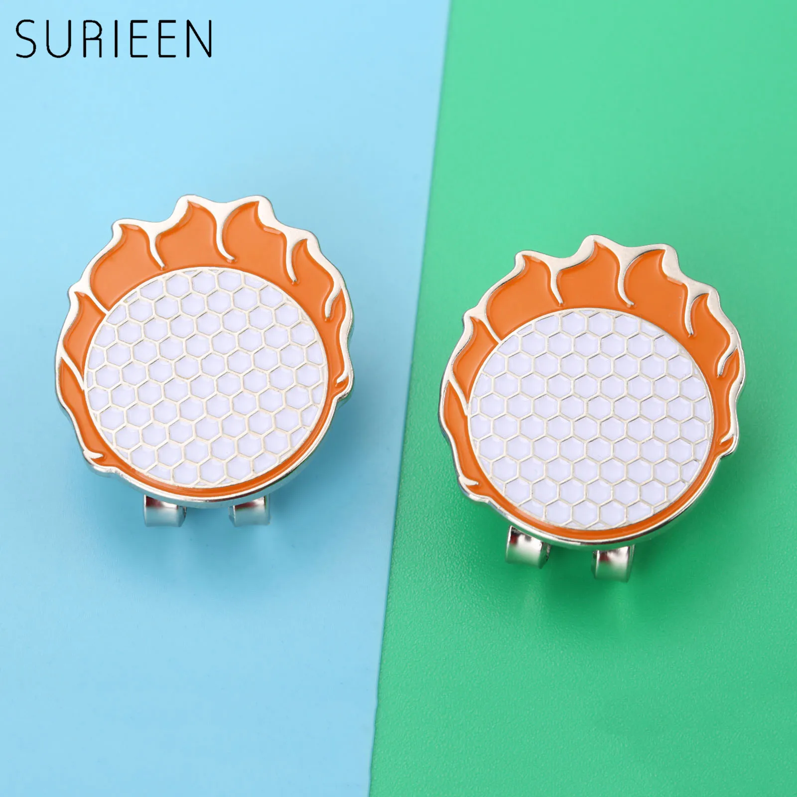 

SURIEEN Alloy Unique Golf Ball Mark with Cap Visor Clips Golf Equipment Magnetic Golf Balls Hat Clip Marker Golfer Accessories