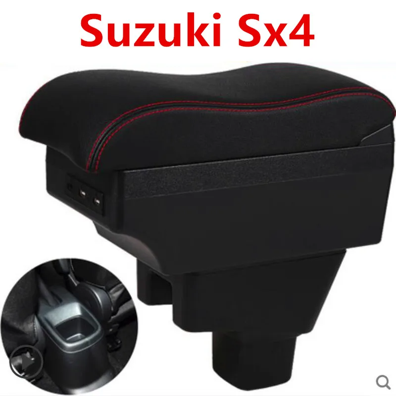 Для Suzuki SX4 подлокотник коробка центральный магазин содержимое коробка с подстаканником пепельница украшения продукты аксессуары с USB интерфейсом