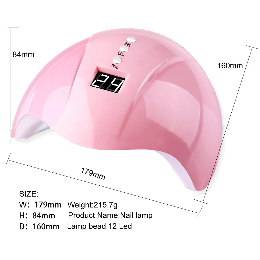 Новая розовая машина для ногтевой фототерапии, умный светодиодный Быстросохнущий индукционный светильник для ногтей, 36 Вт, УФ светодиодный гель-Сушилка для ногтей - Цвет: Розовый