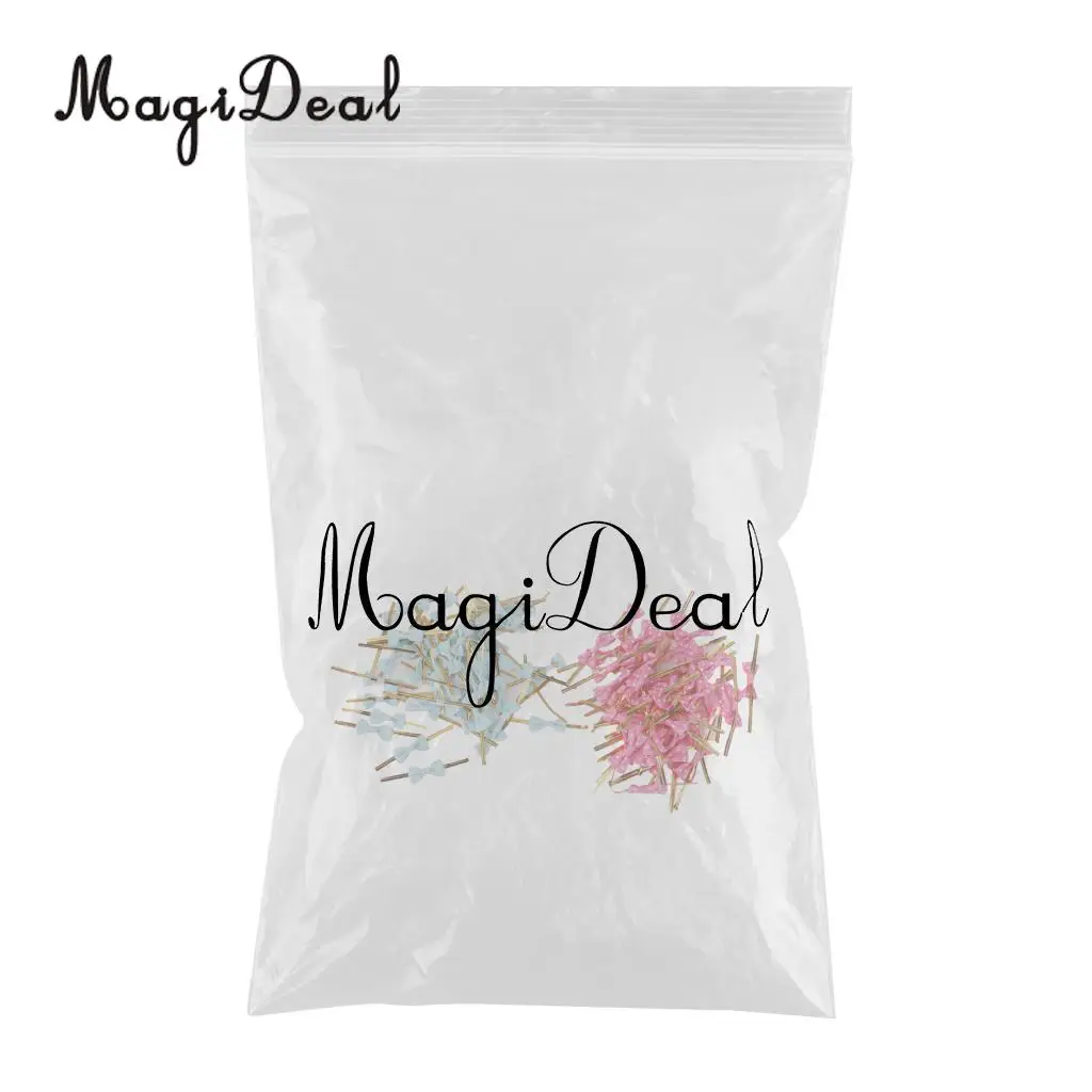 100pcs Metallic Wire Dot Bow Twist Ties Cake Candy Cello Bags Sealing Supplies 8cm