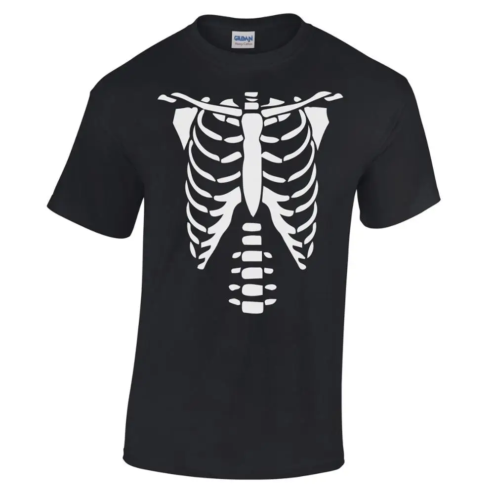 2017 New Cool Skeleton Halloween Party Mens T Shirt Spooky Scary X Ray ...