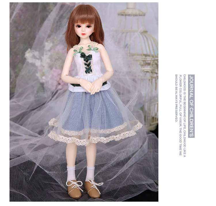 BJD Clothes 1/4 Doll Body For MSD Female Girl Good Dress YF4-373 For Unoa lusis Toy Doll Accessories