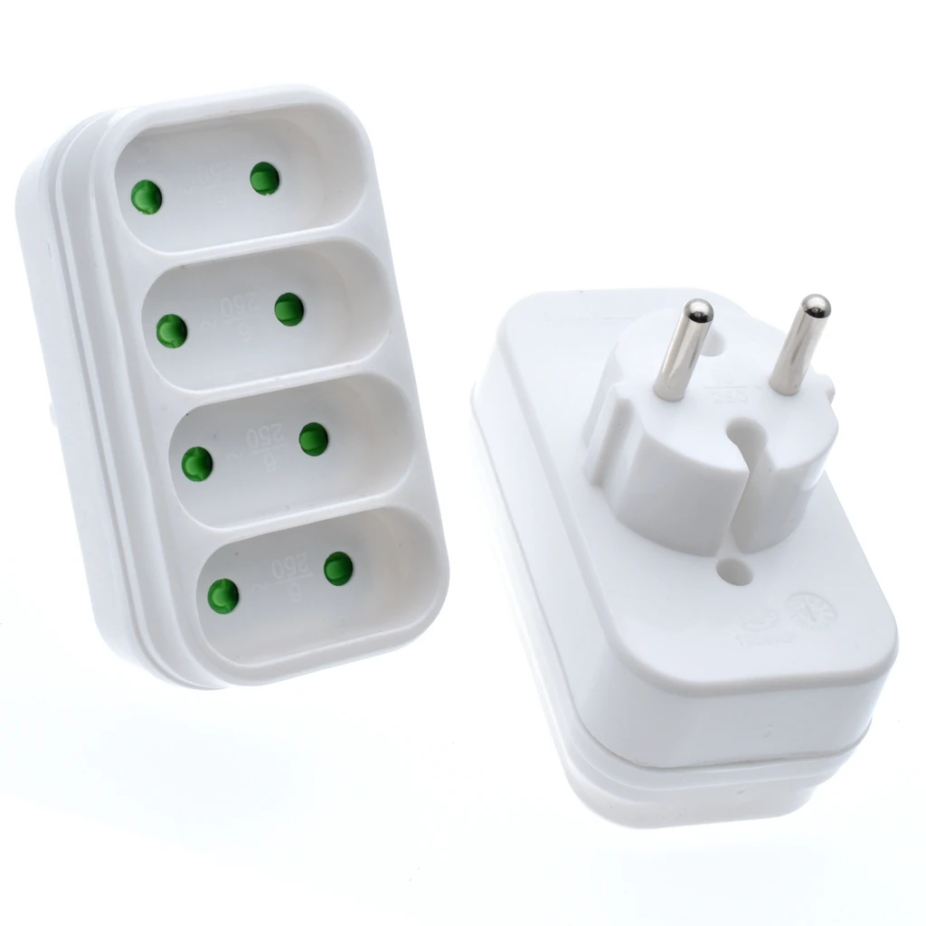 

European Type Conversion Plug 1 TO 4 Way EU Standard Power Adapter Socket 16A Travel Plugs