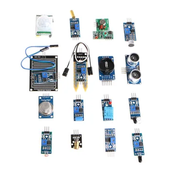 

OOTDTY 16pcs/lot Sensor Module Board Kit for Arduino Raspberry Pi 3/2 Model B New