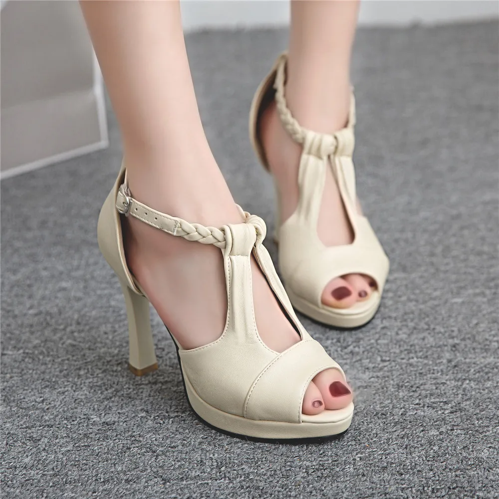 

BLXQPYT New Ladies Shoes Gladiator Sandals Women Big Size 34- 44 Sandals Party Wedding Shoes woman High Heels Pumps 3128