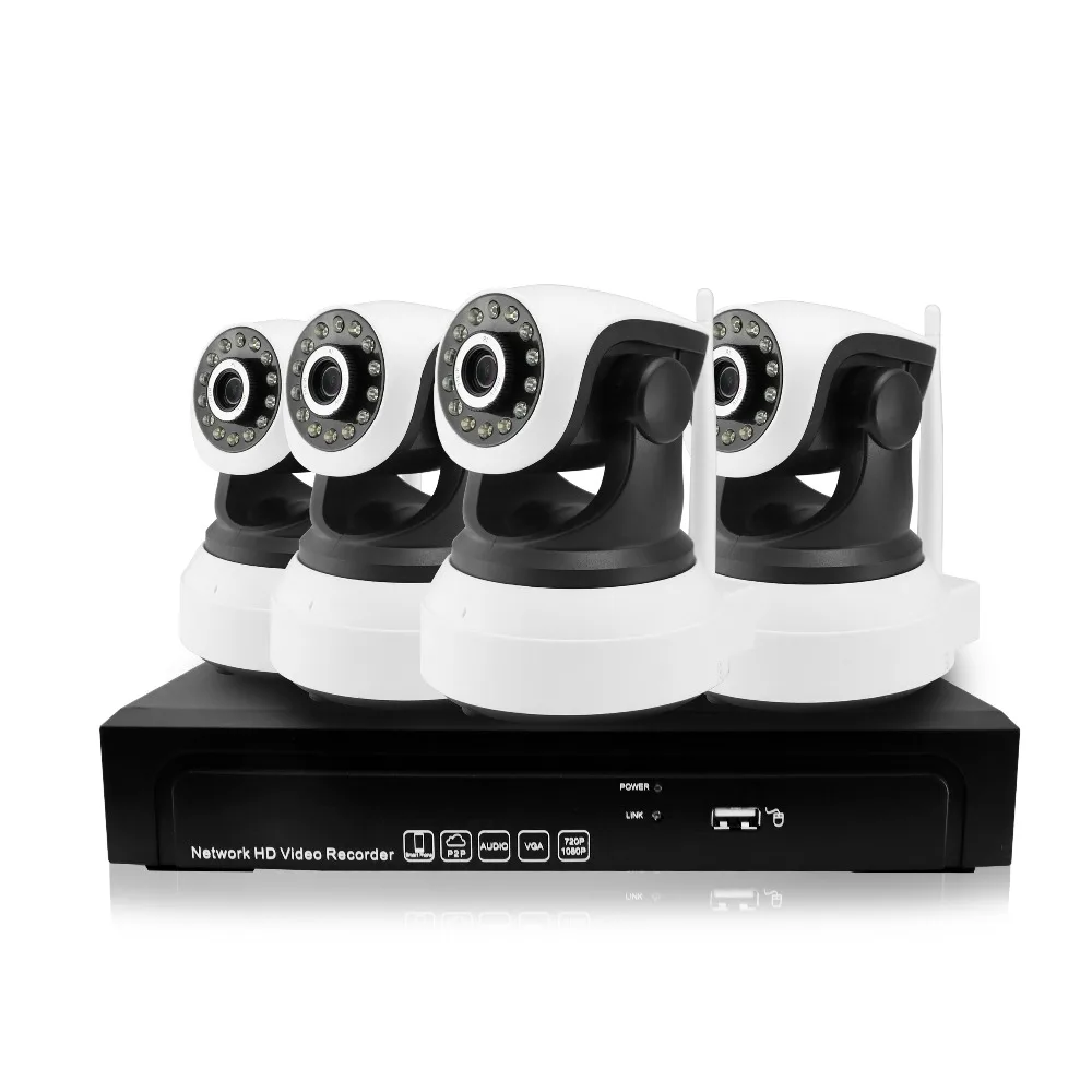 

4CH 960P 1.3MP IP Camera PTZ System Pan Rotate CCTV Outdoor Security HD Video Network P2P Surveillance Audio 8CH NVR Camera kit