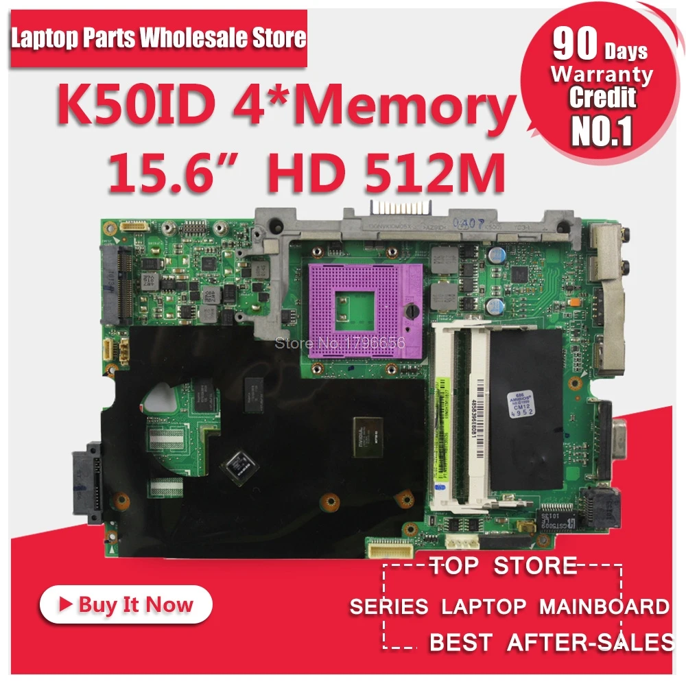 

K50IE 512M 4 Memory K50I K50IE X5DI K50ID K40ID board laptop motherboard mainboard For the 15.6-inch screen notebook tested