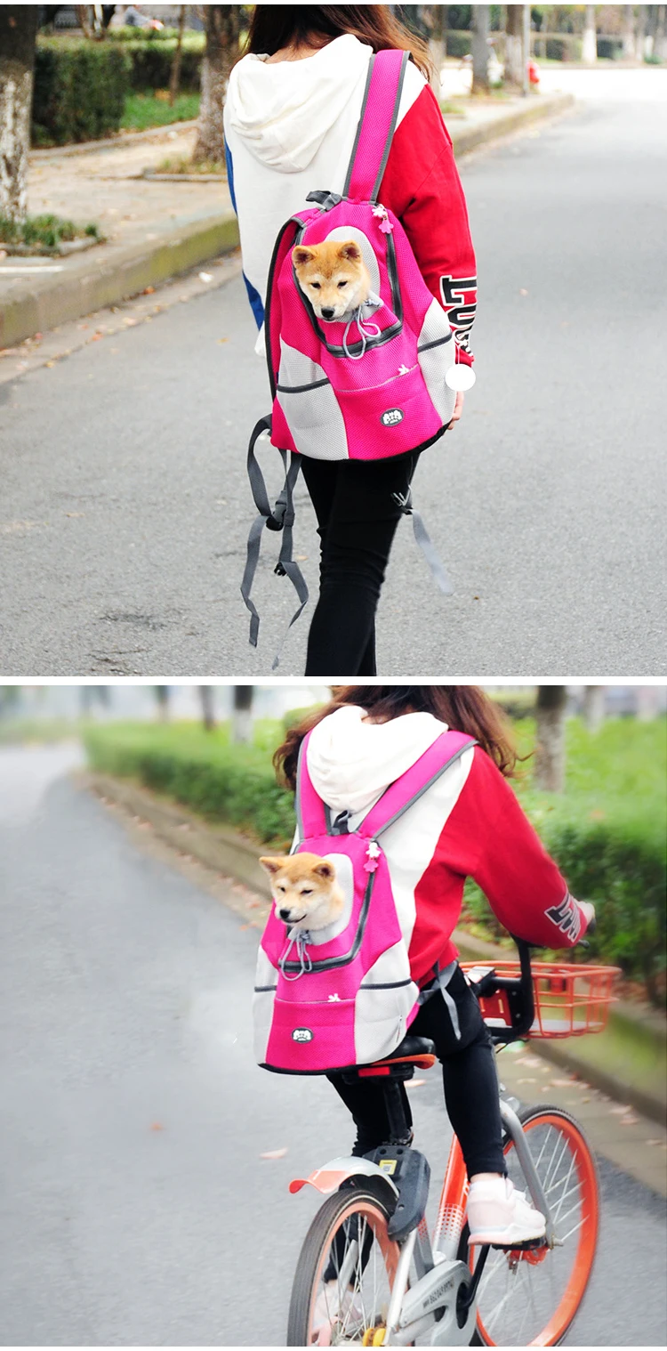 Рюкзак для переноски домашних животных, передняя сумка для собак, переносная дорожная сумка с двойным плечом, открытый держатель, сетчатая дышащая переноска для кошек
