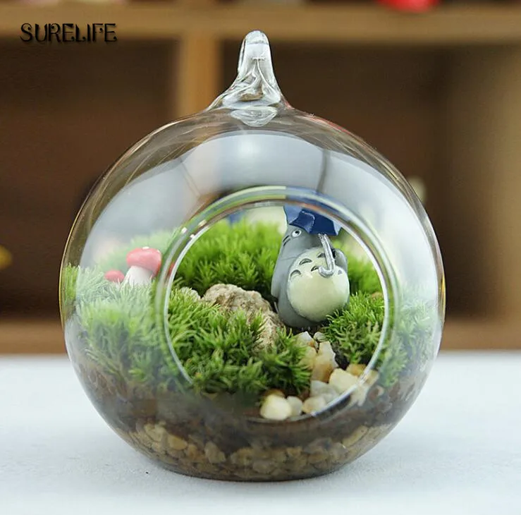 

1pc DIA 6/8/10cm hanging round glass air plant terrariums bubble crystal balls flower globe vase for wedding ceiling decorations