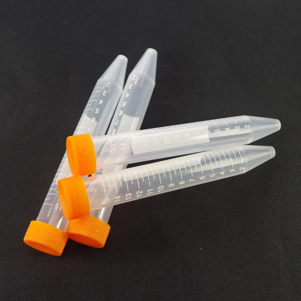 LOT4 15ml Lab PP Scale Centrifuge Tube V bottom With Cap EP Tube PCR