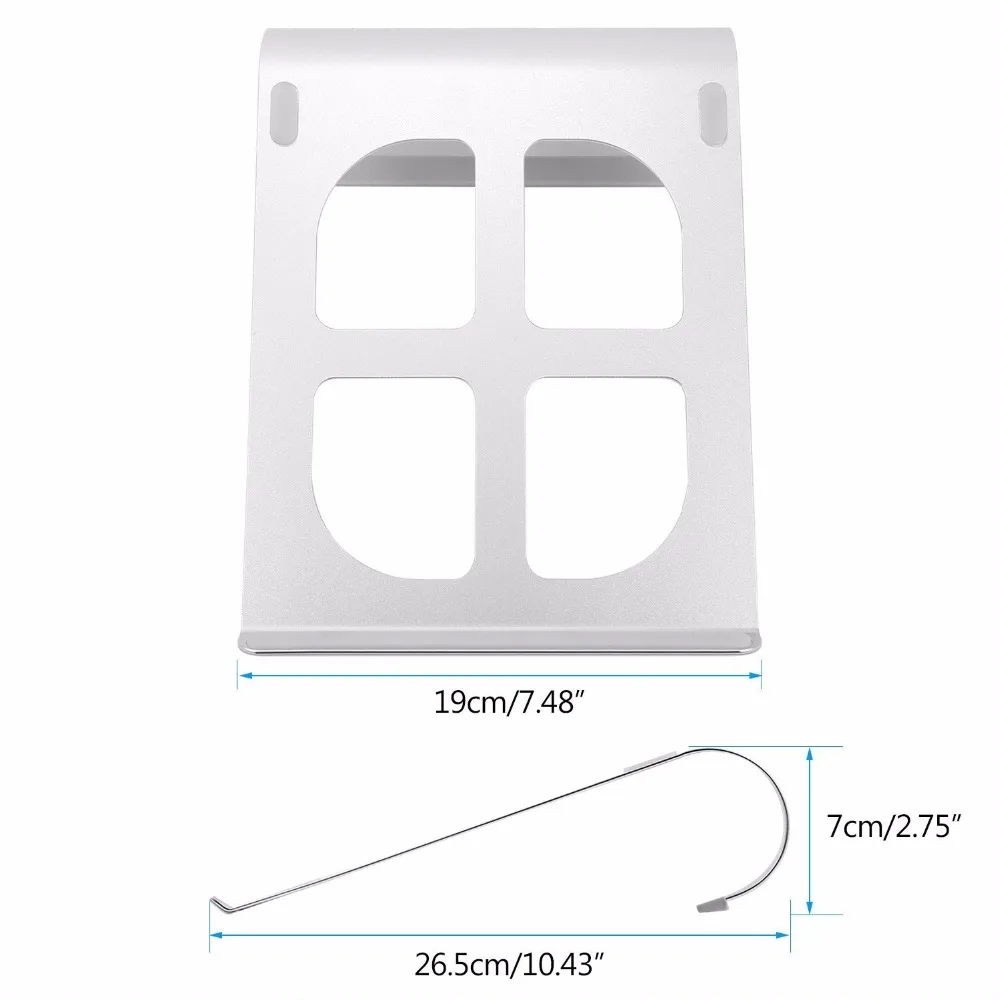 Алюминиевая вентилируемая охлаждающая подставка для ноутбука портативная приподнятая Подставка Для Ноутбука С нескользящими накладками для Macbook 10-15,6 дюймов
