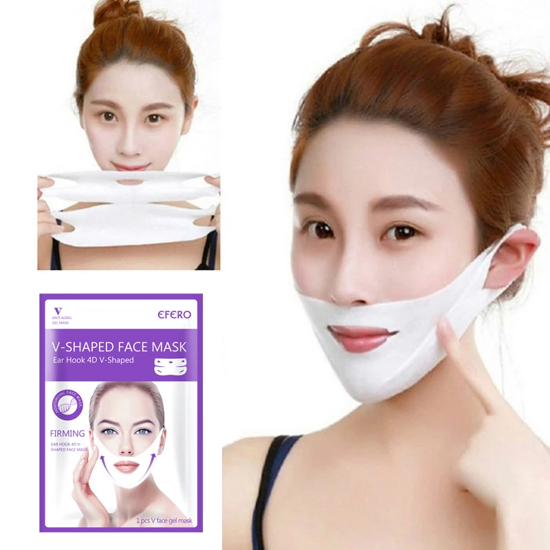

4D V Face Mask Chin Cheek Lift Thin Face-Lifting Mask Face Slimming Ear Hanging Hydrogel Neck Slimmer Beauty Face Skin Care Tool