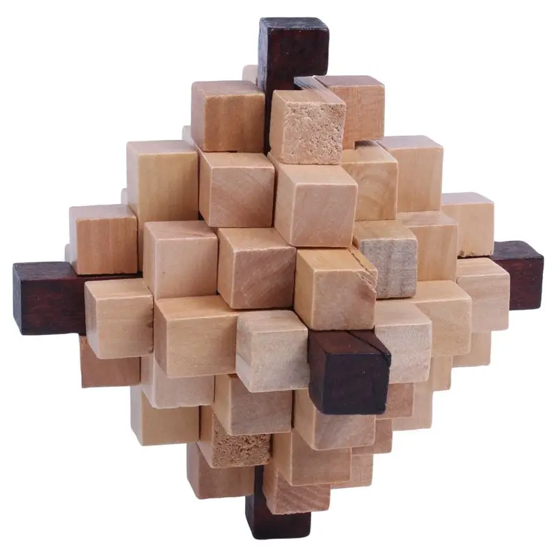 

Wooden Primary Color Big Pineapple Lock Logic Puzzle Burr Puzzles Brain Teaser Intellectual Toy
