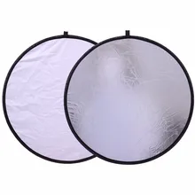 2 в 1 2" /60 см Белый Серебряный ручной многоскладной портативный светоотражатель отражатель для фотостудии Аксессуары