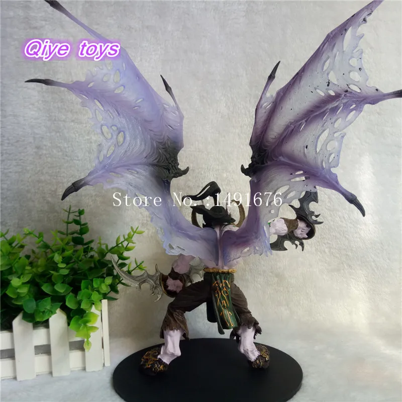  29cm WOW Demon Form Illidan Action Figures Toys Dota 2 Demon Hunter PVC Collectible Figures Model D