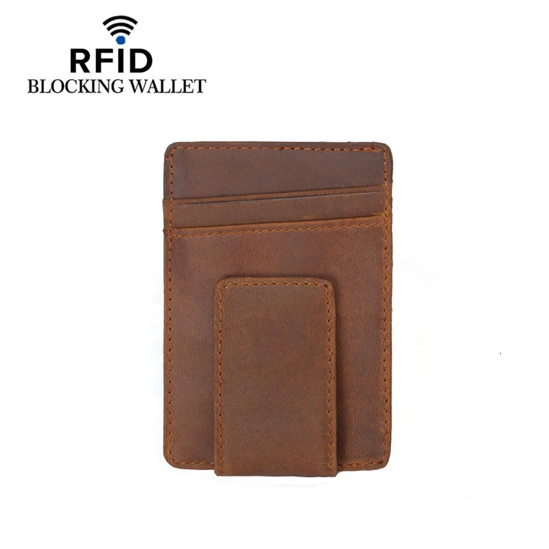 Минималистичный чехол для Карт Rfid защитный визиток кошелек из натуральной