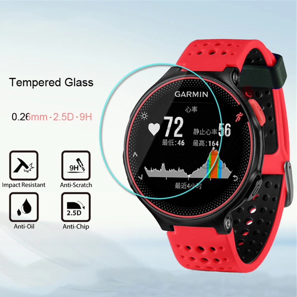 Tempered Glass Film For Garmin Forerunner 220 225 230 235 620 630 Watch Screen Protector Cover Protective Clear Guard 2.5D | Электроника
