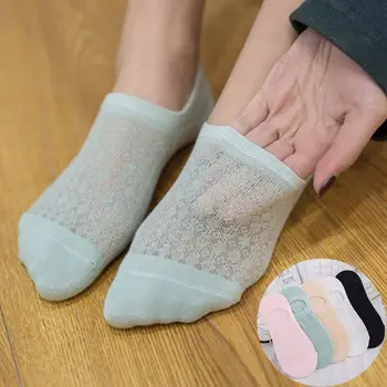 

2019 Woman Spring Summer New Non-Slip Silicone Ladies Boat Socks Invisible Socks Breathable Sweat-Absorbent Cotton Women Socks