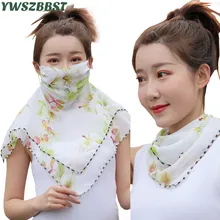 Горячая Распродажа весенний Летний Шелковый шарф женский наушник маска защита шеи Солнцезащитная Защита от УФ-лучей женский шарф маска для верховой езды на открытом воздухе
