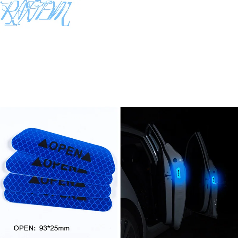 

4 Pcs Car Door Safety Warning Reflective Stickers OPEN Sticker For Kia Rio K2 Ceed Sportage Sorento Rio X-Line Picanto i10