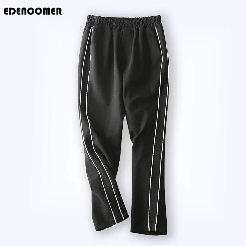 

Trousers 2018 Autumn New Fashionable Pure Color Trousers Simple Commuter Wind Impact Color Side Line Straight Pipe Trousers