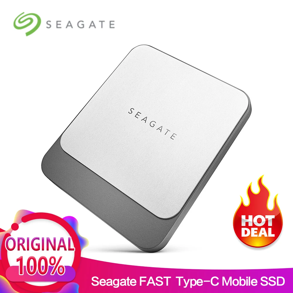 Seagate Fast SSD 250GB 500GB 1TB 2TB Portable External Hard Drive Disk for Desktop Laptop USB3.0  STCM250400