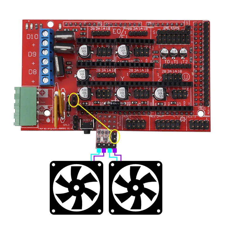 

Enhanced Max 20V 3D Printer Part RAMPS 1.4 RRD Fan Extender Expansion Module for 3D Printer GY88