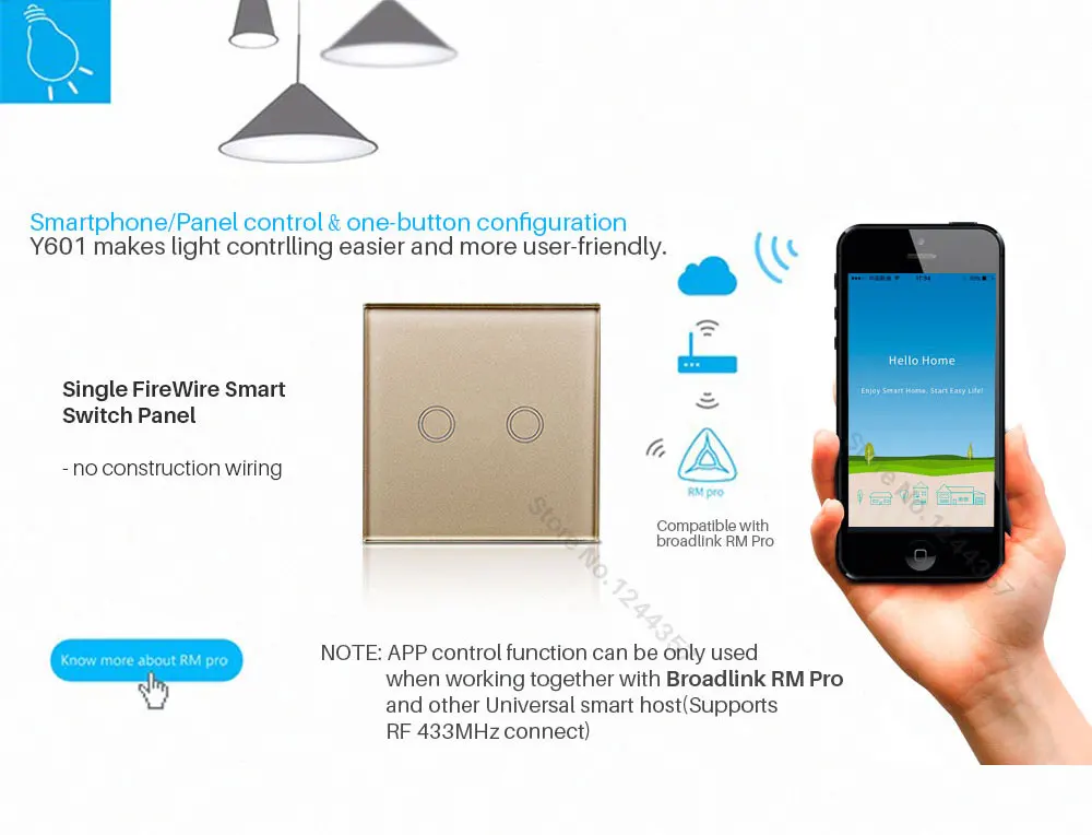 EUUK Standard smart remote control Wall Touch Screen Switch (2)