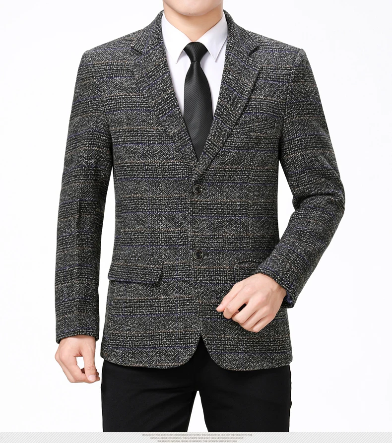 WAEOLSA Men Slim Fit Blazers Male Classical Grain Suit Coat Mans Smart Casual Blazer Masculino Blends Suit Jackets Chinese (6)