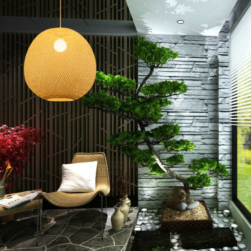 

Simple garden living room staircase lamp pendant lamp bamboo dining room lamp tea house hotel lobby pendant lights AP8211606