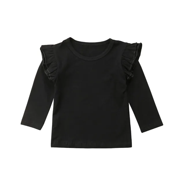 Baby Girl Ruffle Long Sleeve T Shirt Tops Toddler Kids Tops Tee Cotton ...