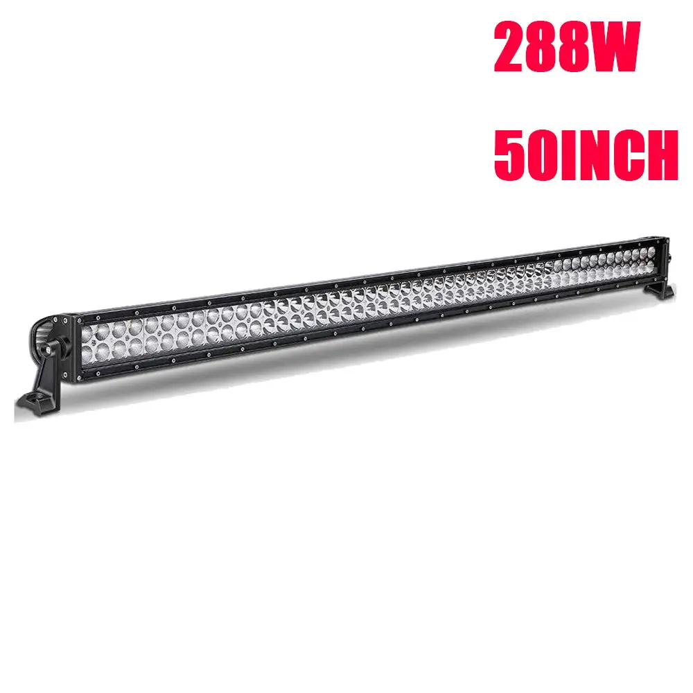 

50 inch Waterproof 288W LED Light Bar Single Row Spot and Flood Combo Beam For Offroad Jeep Truck ATV PICKUP Driving Lamp 4WD