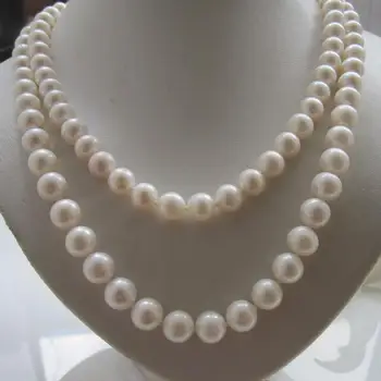 

Women Gift word 925 Sterling real 10.5-11.5mm white circle to the top grade quality of freshwater pearl sweater chain lon