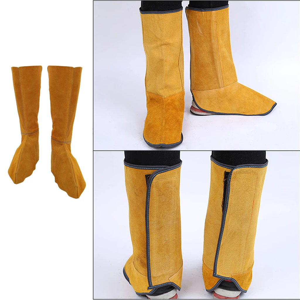 Split Leather Welding Spats/Shoe Protector Cover 390mm Length Protective Clothing Accessories