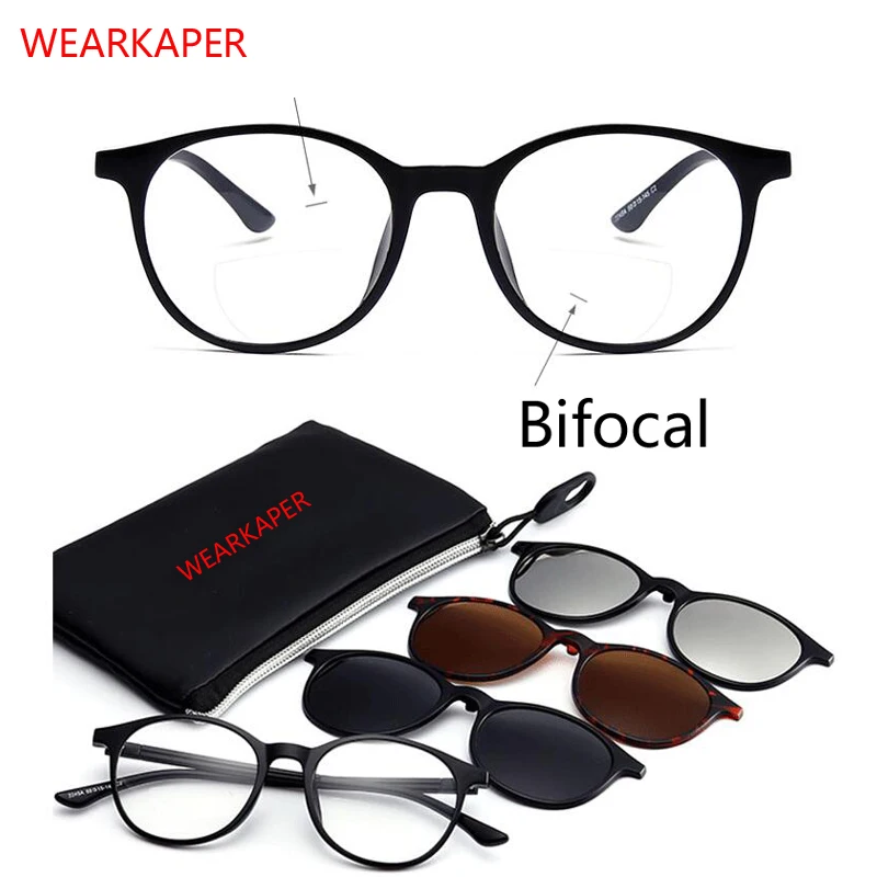 Multifunction 4 in 1 Fashion Bifocal reading glasses Clip On