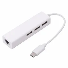 USB 3,1 Тип C концентратор с RJ45 LAN 3 адаптер портов для новых 12 дюймов Macbook, Google New Chromebook Pixel, usb3.1