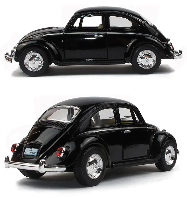 Kinsmart VW classic Beetle 1967 1:32 5 дюймов литой под давлением Металлический Игрушечный Автомобиль из сплава оттягивающийся автомобиль в подарок для детей - Цвет: Черный