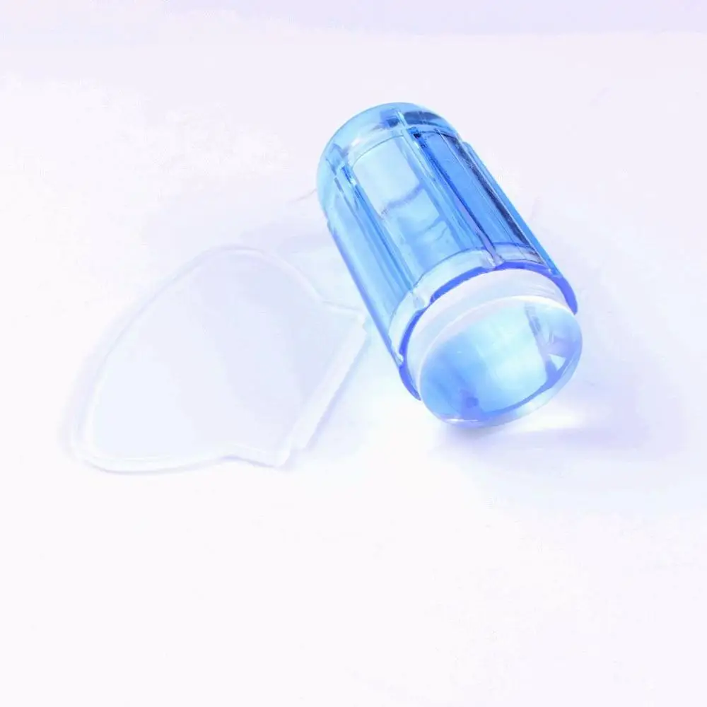 transparent blue 1 компл. дизайн прозрачный ногтей желе штампа и скребок для стэмпинга ногтей лак для печати передачи ногтей инструменты для штамповки# WJ060 - Цвет: transparent blue