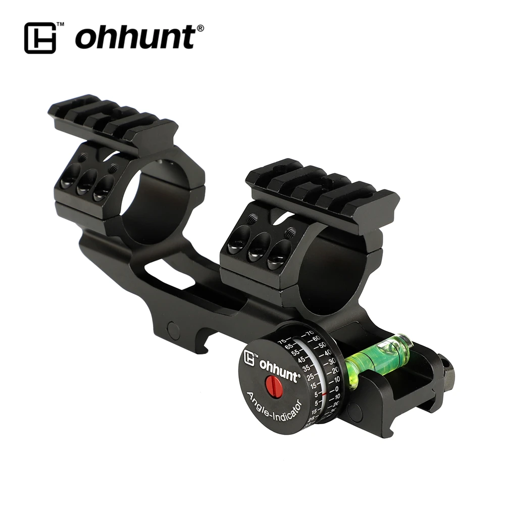 

ohhunt 25.4mm 30mm Picatinny Scope Rings Mount with Angle Cosine Indicator Kit Bubb Level and Can Removed Top Two Rail