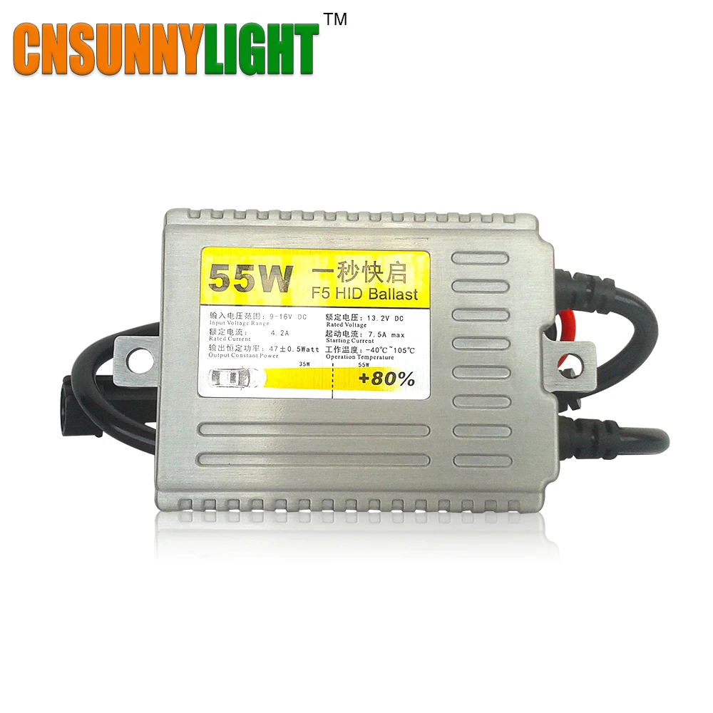 

CNSUNNYLIGHT Car Xenon HID ballast 55W Fast Start Fast Bright Replacement Blocks For Auto Headlight Xenon Light Source Styling