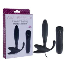 Free shipping 7 mode vibrator Silicone Male Prostate massager silicone vibrator anal plug sex toys for men