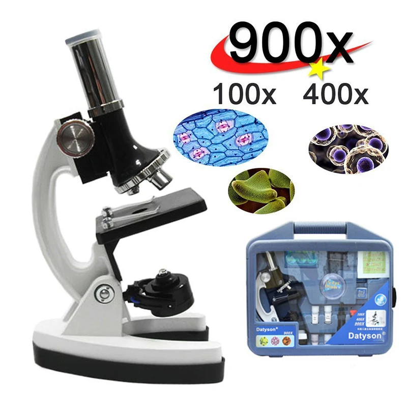 

Student Beginner Microscope Kit 100X 400X 900X Magnification Includes Accessory Set Science Educational Toys Gift