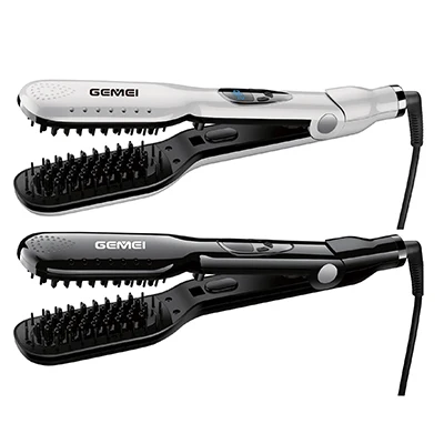 

New hair straightener flat iron straightening brush ceramic hair straightener comb smoothing Digital display salon max 450F