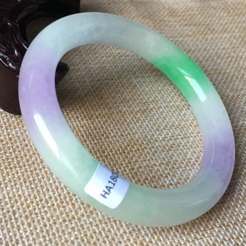 

59mm Certified (Grade A)100% Natural Lavender ice stoneite Bracelet Bangle 13081