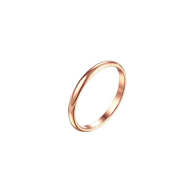 1MM Thin Titanium Steel Silver color Couple Ring Simple Fashion Rose Gold Color Finger Ring For Women and Men mens gifts 5