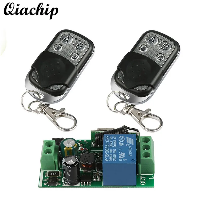 

433Mhz Wireless Remote Control Switch AC 110V 220V 1CH RF Relay Receiver Module + 2pcs 433 Mhz Transmitter Remote Conrol Z50
