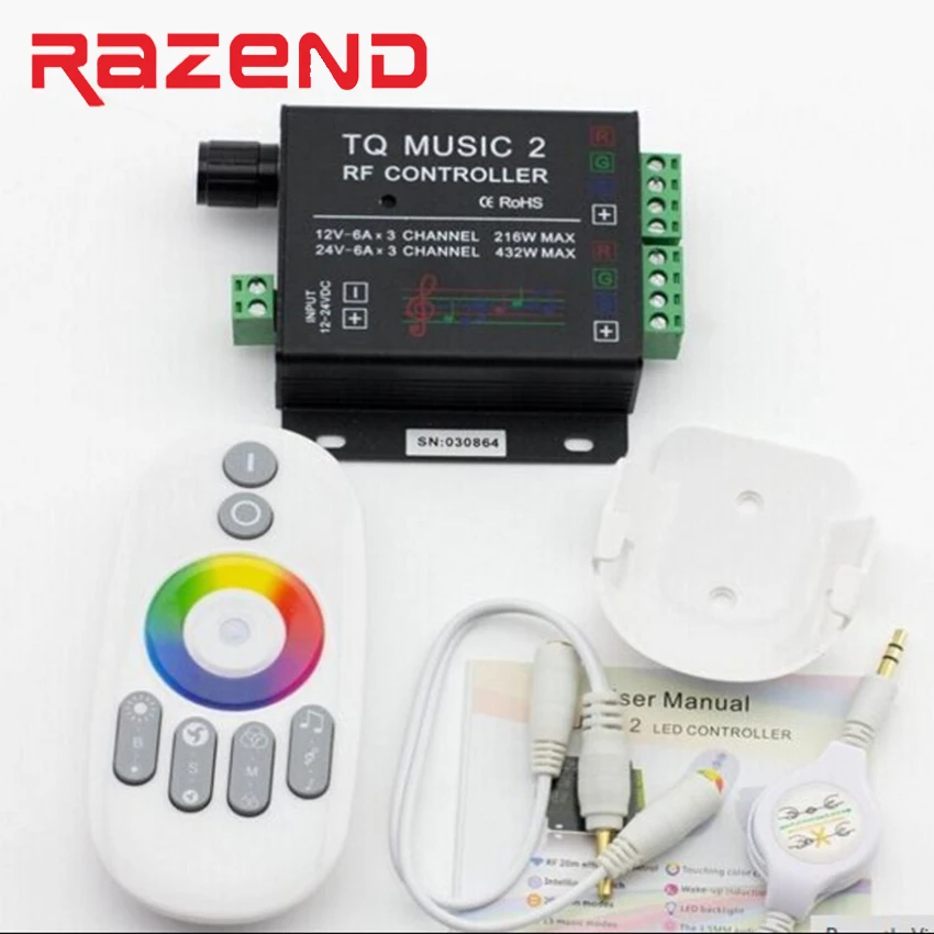 Светодиодный RGB музыкальный контроллер RF сенсорный пульт дистанционного
