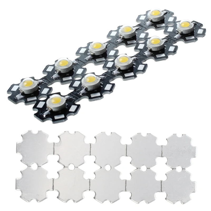 10pcs 1W High Power Star LED Light Lamp Bulb (White) & 10 Pieces 3W High Power Warm White LED Light Lamp Bulbs